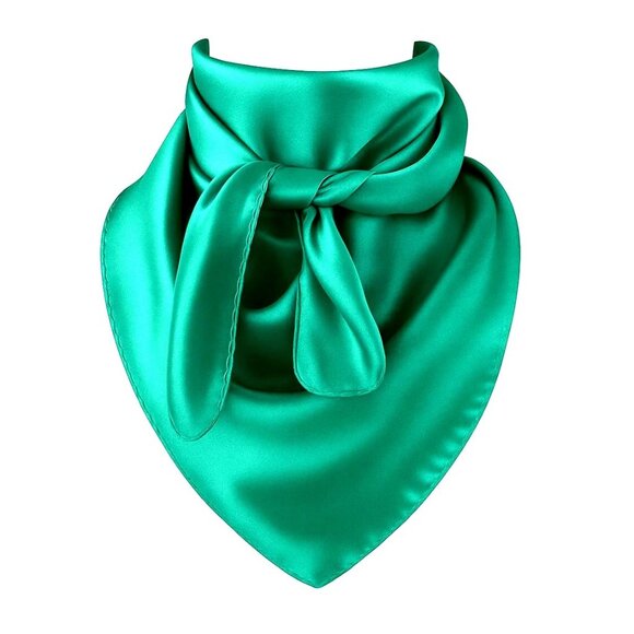 Teal Green Wild Rag Large Scarf 23x23"  Western Accessory Cowgirl or Cowboy - Picture 1 of 8